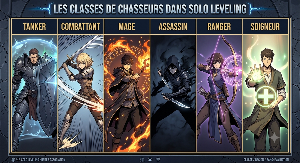Les classes de chasseurs dans Solo Leveling