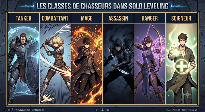 Les classes de chasseurs dans Solo Leveling