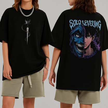 Camiseta Sung Jinwoo e Estátua