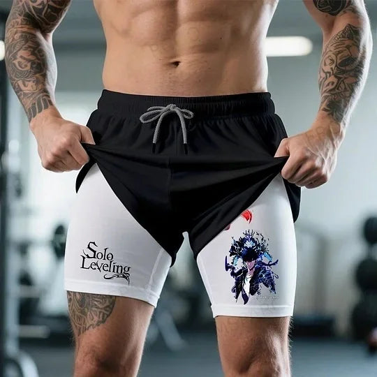 Short de sport 2-en-1 Solo Leveling
