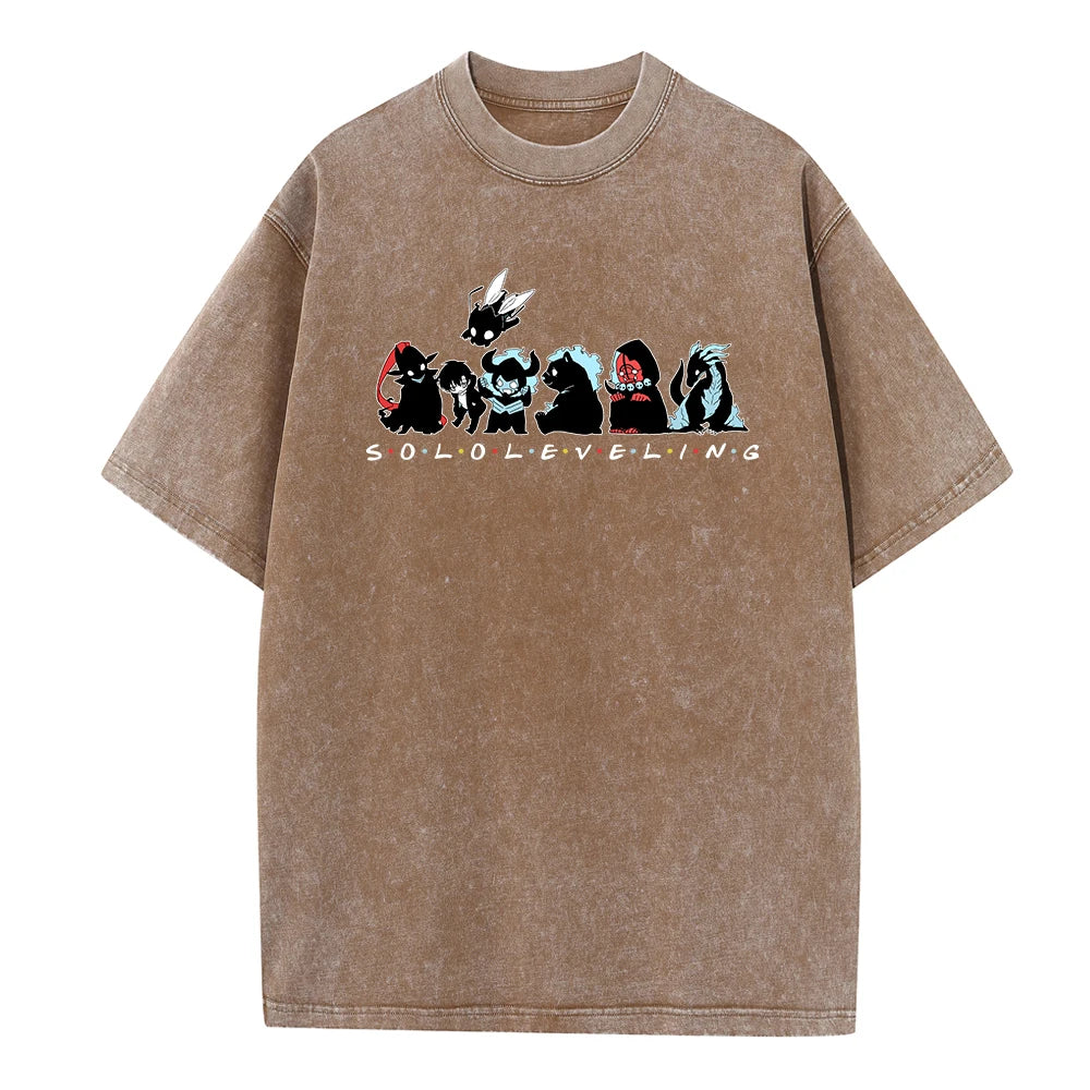 T-shirt Solo Leveling Chibi Personnages