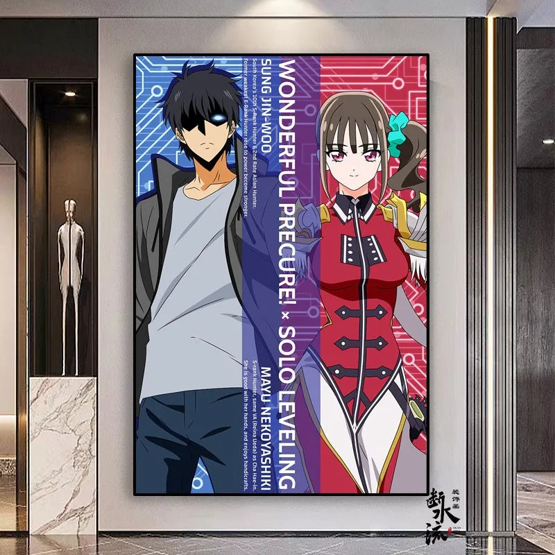 Poster Solo Leveling Sung Jin Woo Et Wonderful Precure