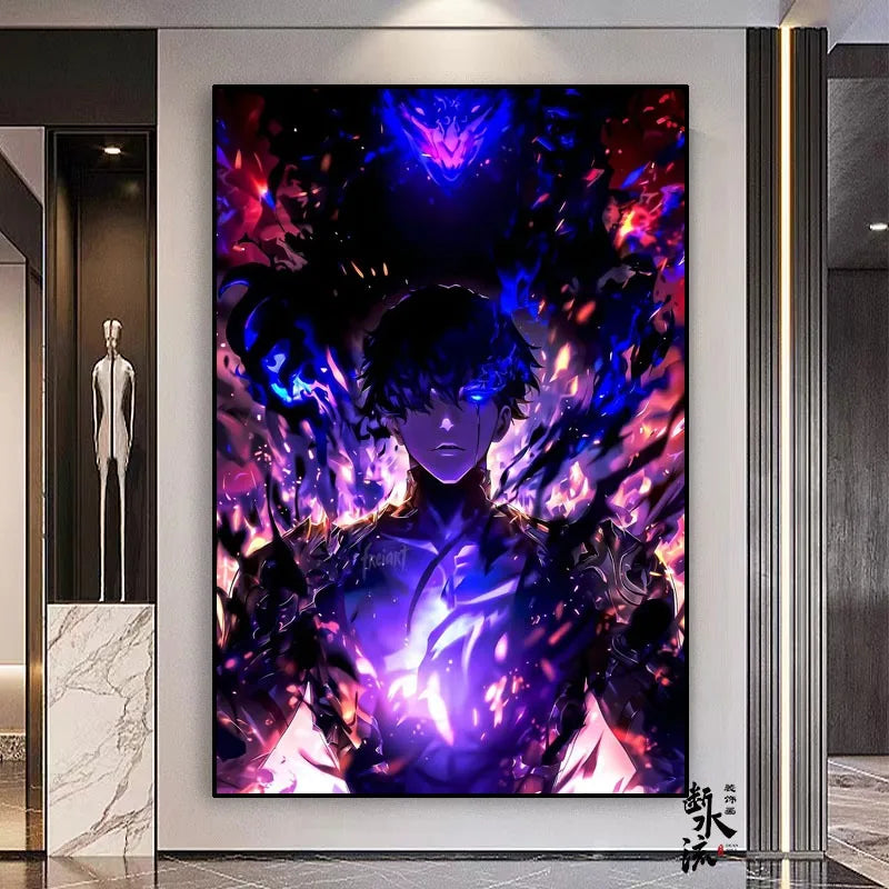 Poster Solo Leveling Sung Woo Ultime Transformation