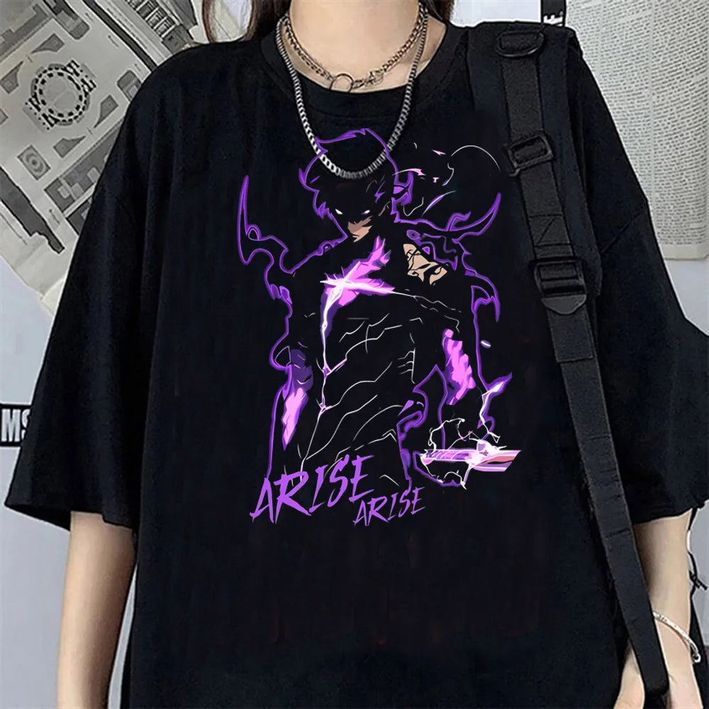 T-shirt Femme Solo Leveling Sung Jin-Woo Transformation