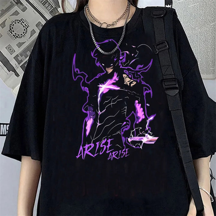 T-shirt Femme Solo Leveling Sung Jin-Woo Transformation