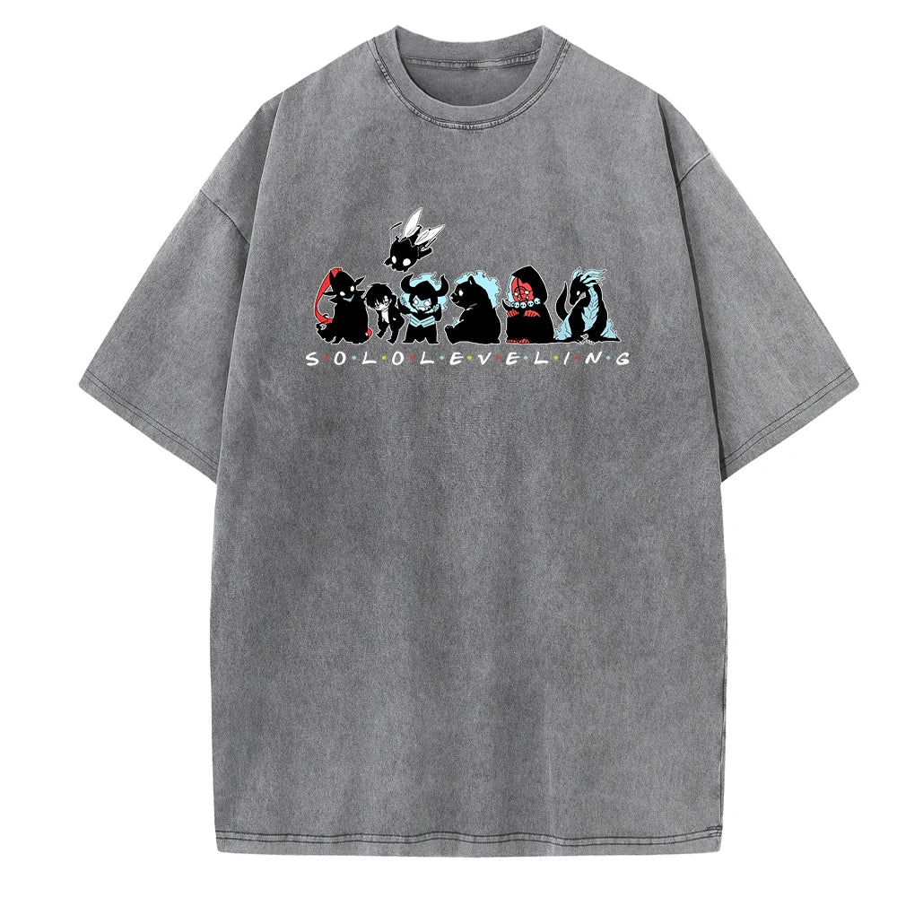 T-shirt Solo Leveling Chibi Personnages
