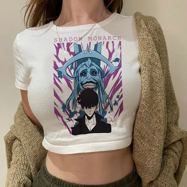 Crop Top Solo Leveling Bleu Et Violet