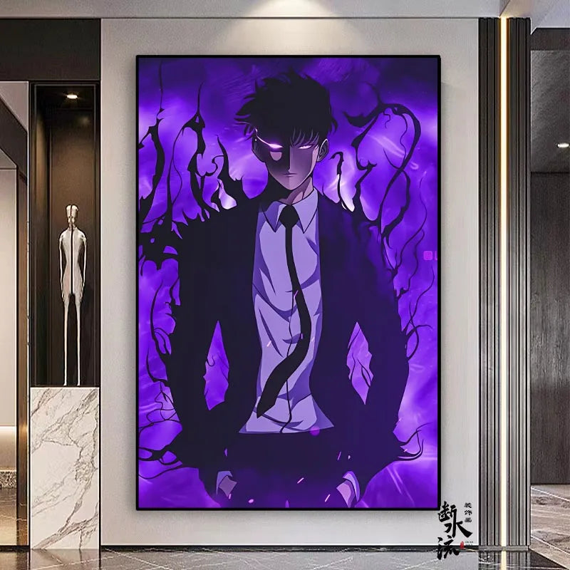 Poster Solo Leveling Sung Jin Woo Dark