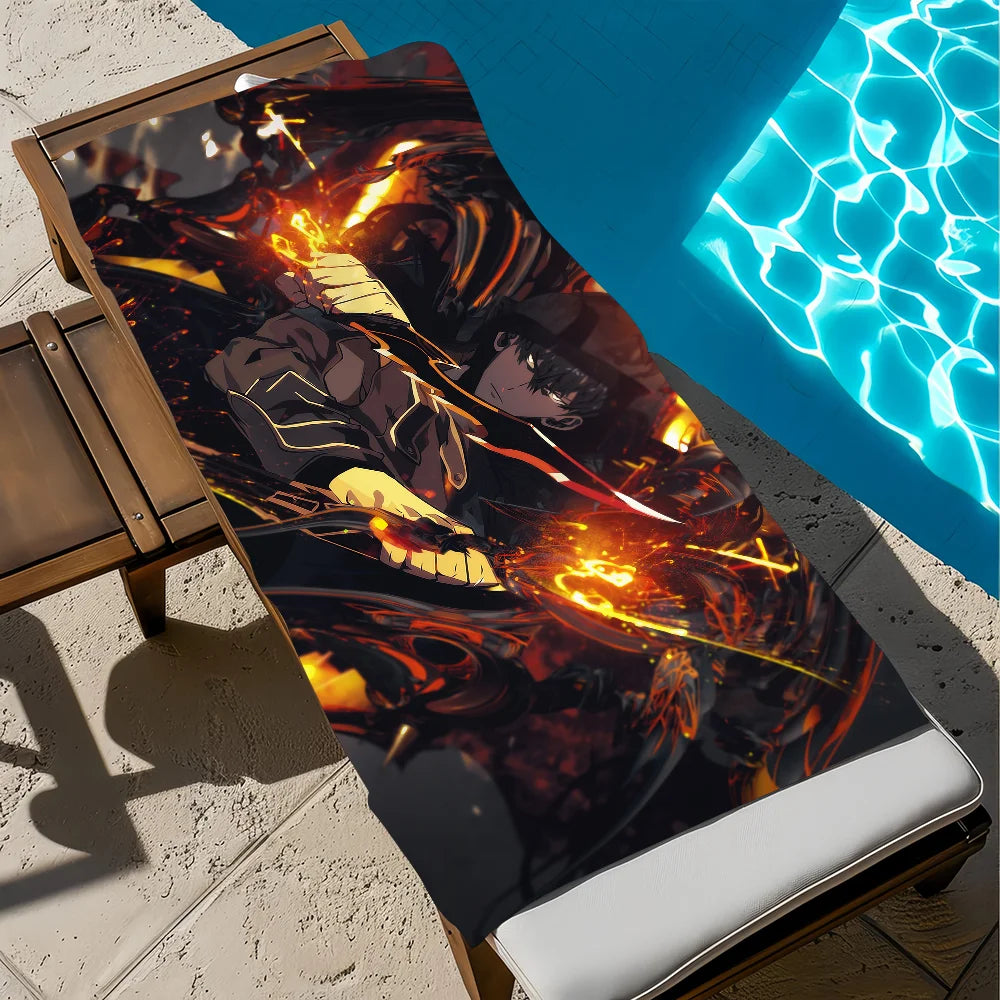Serviette Solo Leveling Sung Jin Woo Feu