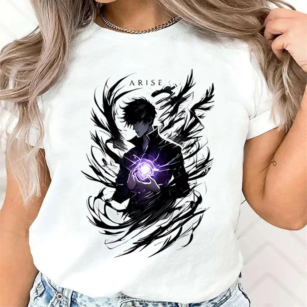 T-shirt Femme Solo Leveling Sung Jin-Woo Coeur Violet
