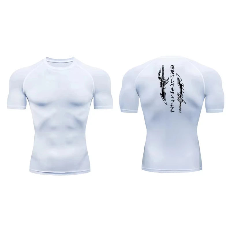 T-shirt de Compression Solo Leveling Blanc