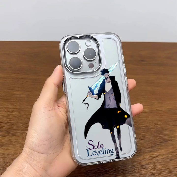 Coque iPhone Solo Leveling Sung Jin-Woo Portant Son Epée