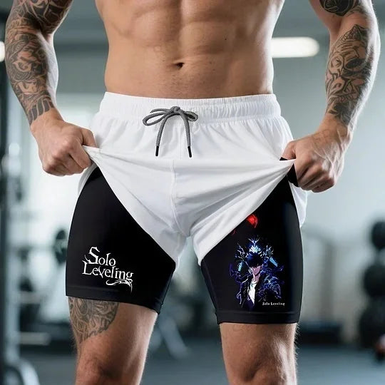 Short de sport 2-en-1 Solo Leveling