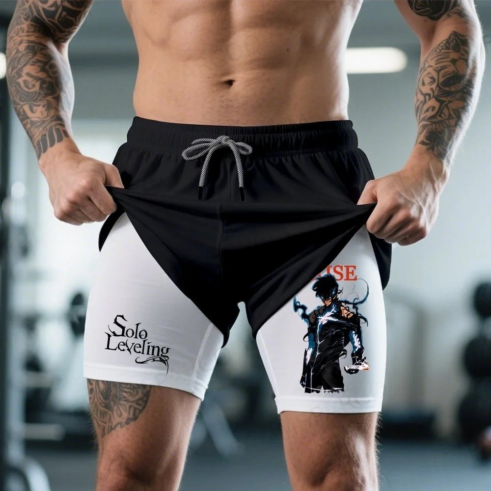 Short de sport 2-en-1 Solo Leveling