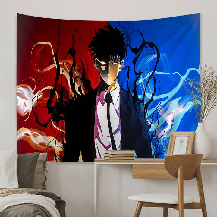 Décoration Murale Solo Leveling Bleu et Rouge
