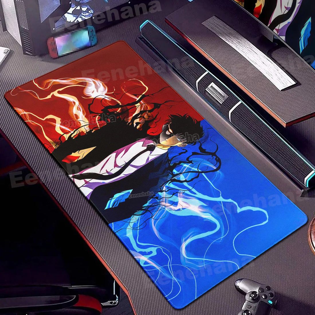 Tapis de Souris Solo Leveling Bleu et Rouge