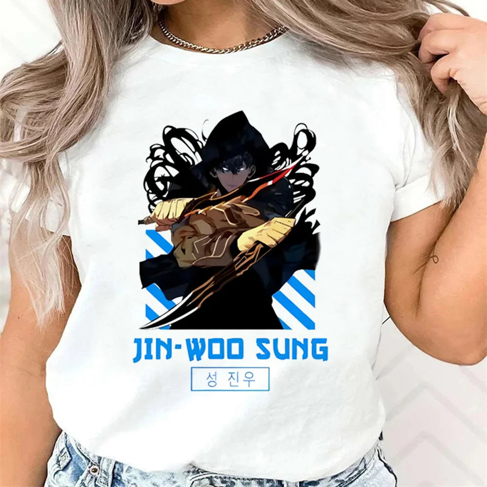 T-shirt Femme Solo Leveling Sung Jin-Woo Capuche