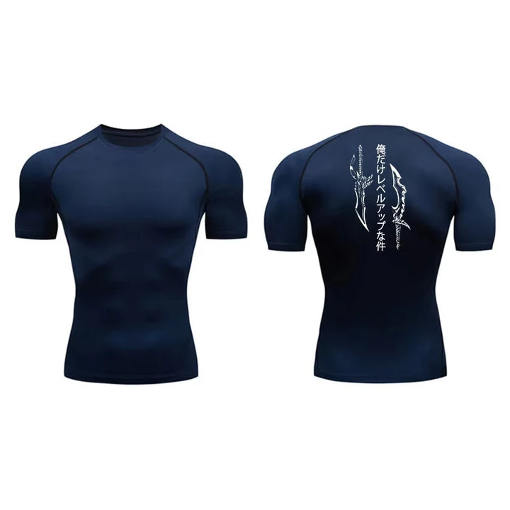T-shirt de Compression Solo Leveling Bleu