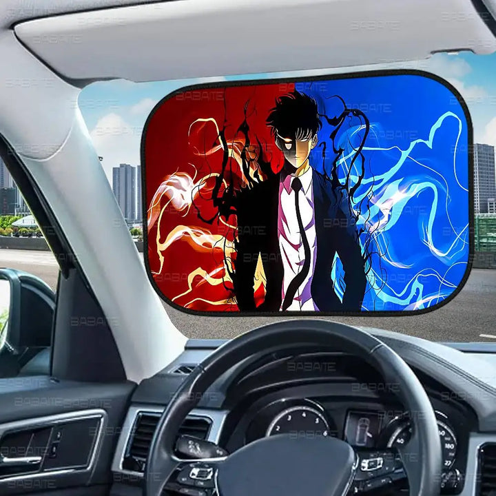 Pare Soleil Solo Leveling Bleu Et Rouge