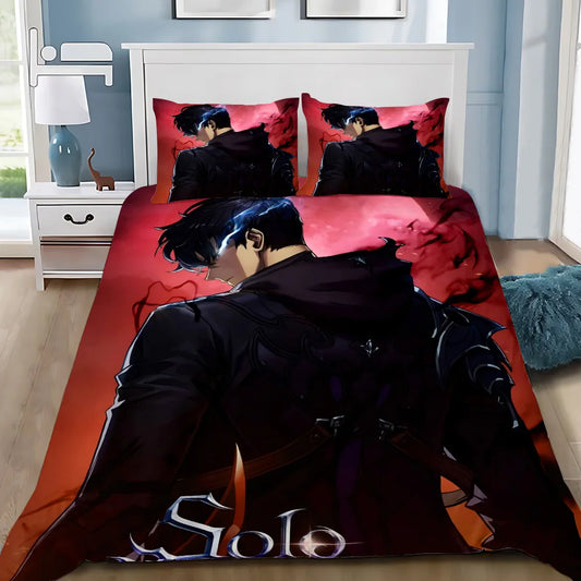 Solo Leveling Red Duvet Cover